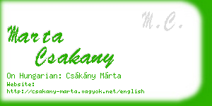 marta csakany business card