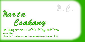 marta csakany business card